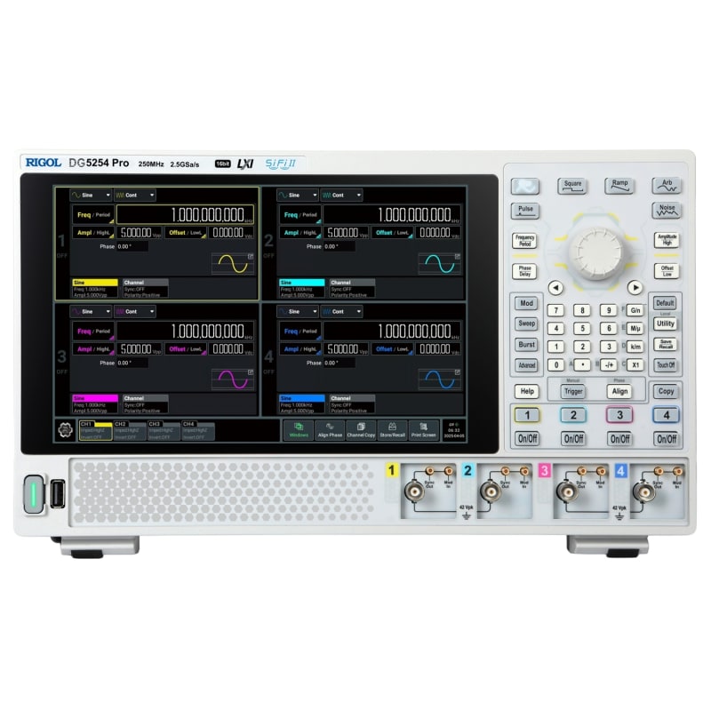 Rigol  DG5254 Pro Function/Arbitrary Waveform Generator, 250MHz, 2.5GSa/s, 4CH, 16bit